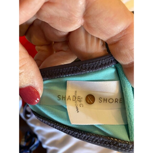 Shade & Shore Gray & Turquoise 34C Underwire Bikini Top CUTE! - Picture 6 of 6
